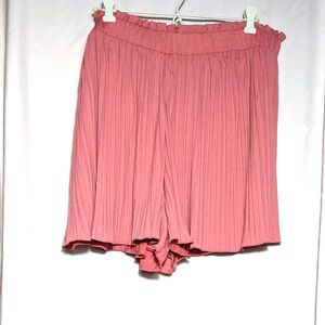 NWT Loft Womens Dusty Rose Pink High‎ Rise Pleated Flowy Pull-On Shorts Size XL